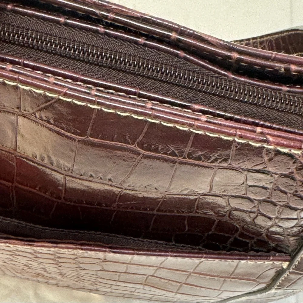 Worthington Tote Laptop Business Carry On Bag Crocodile Embossed Faux Leather